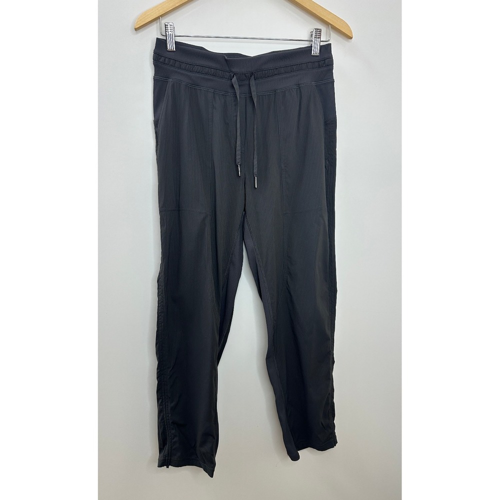 Lululemon Dance Studio Crop Pants 25" Size 6 Graphite Gray Stripe Lightweight - Picture 2 of 16